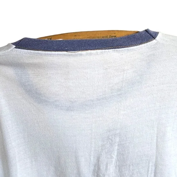 Vintage 70s Walt Disney World Ringer T-Shirt Mickey Mouse Single Stitch White...